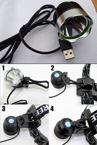 фара передняя алюминий USB